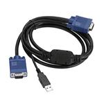 Planet KVM-KC1-1.8m KB/Video/Mouse kabel s USB pro KVM řady 210, integrovaný převodník USB-PS/2