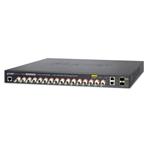 Planet LRP-1622CS, COAX PoE switch, 16x 100Base-TX, 2x SFP/TP, IEEE802.3at, Web/SNMPv2c, IGMPv3, QoS, VLAN