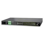 PLANET MGSW-24160F Metro Switch 16x 100/1000 SFP + 8x 10/100/1000 RJ45, Management, duální napájení, DI/DO, -10~+60