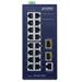 Planet průmyslový L2 switch 16x 1Gb TP + 2x SFP, IP30, -40 až 75°C, SNMP, 12-48VDC/24VAC IGS-4215-16T2S