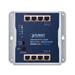 PLANET průmyslový/nástěnný PoE switch 8x 1Gb, 8x PoE 802.3at 30/120W, IP30, 48-56V, -20/+60st, fanless WGS-818HP