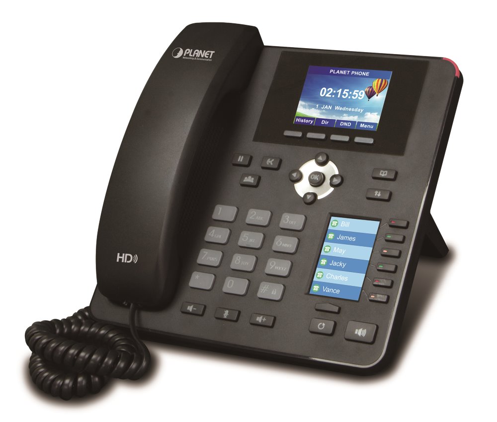 PLANET VIP-2140PT VoIP telefon, G.722 HD, LCD+DSS displeje, BLF tlačítka, 4x SIP účty, Auto konf, PoE, CZ