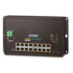 Planet WGS-4215-16P2S nástěnný PoE switch 16x1000B-T, 2x SFP, Web/SNMP, 802.3at 240W, -10~60°C, fanless