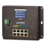 Planet WGS-5225-8P2SV nástěnný PoE switch 8x TP,2x SFP, Web+LCD, L3, ONVIF, 802.3at 240W,-40~75°C, fanless