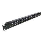 POE Patch panel 19" UTP cat.5e 16p 1U Black POE-PAN16