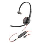 Poly Blackwire C3215 Monaural Headset +Carry Case 80S05AA