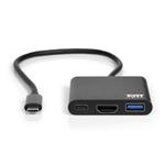 PORT HUB USB-C, HDMI 1X 4K + USB-A + USB-C, černá 900140