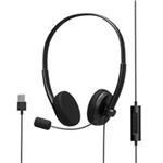 PORT stereo headset s mikrofonem, USB-A, černá 901604