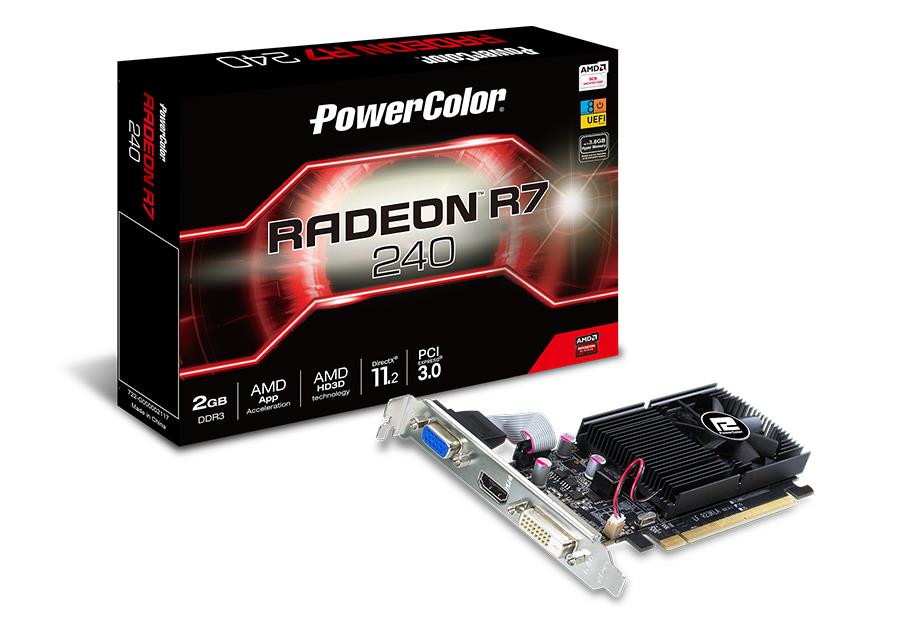 PowerColor Radeon R7 240 2GB DDR3 LP, 64bit, PCIE 3.0 AXR7 240 2GBK3-HLE