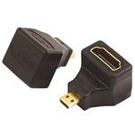 PremiumCord Adapter Micro HDMI Male na HDMI Female zahnutý do pravého úhlu 90° kphdma-24