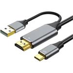 PremiumCord HDMI2.0 na USB-C kabel pro monitory s USB-C konektorem, 4K@60Hz,1080p Aluminium 2m ku31hdmi25