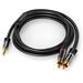 PremiumCord HQ stínený kabel stereo Jack 3.5mm-2xCINCH M/M 1,5m kjqcin015