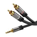 PremiumCord HQ stínený kabel stereo Jack 3.5mm-2xCINCH M/M 1,5m kjqcin015