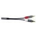 PremiumCord kabel HQ Jack 3.5mm Female - 2x CINCH Male 15cm