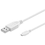 PremiumCord Kabel micro USB 2.0, A-B 5m, bílá ku2m5fw