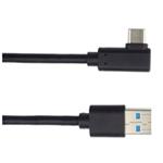 PremiumCord Kabel USB typ C/M 2 m, Kabel USB typ C/M zahnutý konektor 90° - USB 3.0 A/M 2 m KU31CZ2BK