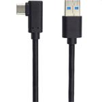 PremiumCord Kabel USB typ C/M zahnutý konektor 90° - USB 3.0 A/M, 2m ku31cz2bk