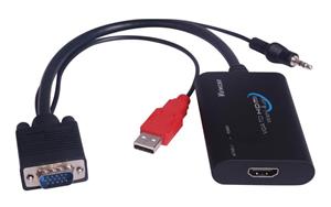 PremiumCord konvertor VGA+audio na HDMI khcon-04