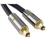 PremiumCord Optický audio kabel Toslink, OD:7mm, Gold-metal design + Nylon 1m kjtos7-1