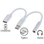 PremiumCord Převodník USB-C na audio konektor jack 3,5mm female + USB typ C konektor pro nabíjení ku31zvuk02