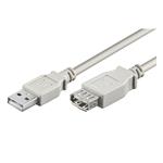 PremiumCord USB 2.0 kabel prodlužovací, A-A, 20cm, šedá