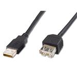 PremiumCord USB 2.0 kabel prodlužovací, A-A, 3m černá