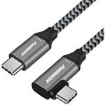 PremiumCord USB-C zahnutý kabel ( USB 3.2 GEN 2, 3A, 60W, 20Gbit/s ) 0,5m hliníkové krytky konektorů, bavlněný ku31cu05