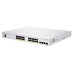 Prepínač Cisco CBS350-24P-4X, 24xGbE RJ45, 4x10GbE SFP+, bez ventilátora, PoE+, 195W CBS350-24P-4X-EU-RF