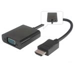 Prevodník HDMI na VGA se zvukem 3,5mm stereo jack černý khcon-19