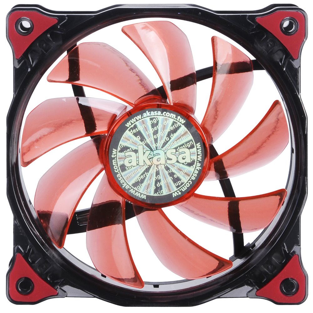 přídavný ventilátor Akasa Vegas LED 12 cm červená AK-FN091-RD