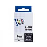 PRINTLINE kompatibilní páska s Casio, XR-6WE1, 6mm, 8m, černý tisk/bílý podklad PLTC19