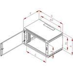 Rack Triton 19" jednodílný 6U/400mm plechové dveře, šedý RBA 06-CS4-CAX-A1 RBA-06-CS4-CAX-A1