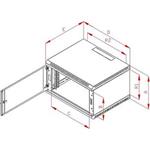 Rack Triton 19" jednodílný 6U/500mm prosklené dveře, šedý RBA-06-AS5-XAX-A1