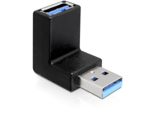 Redukcia Delock USB 3.0. A samec - USB 3.0 A samice pod úhlem 90 65339