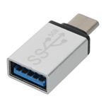 Redukcia USB 3.1 konektor C/male - USB 3.0 A/female, stříbrný, OTG kur31-05