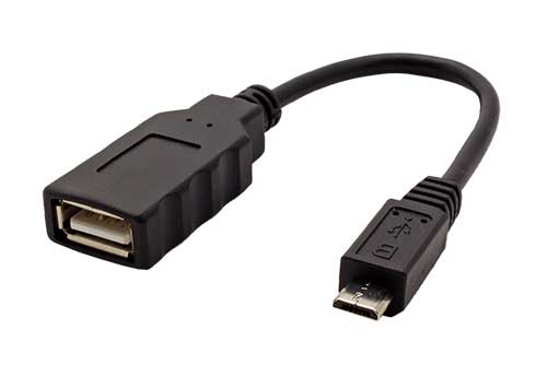 Redukcia Value USB A(F) - microUSB B(M), OTG, 0,15m, černý