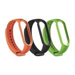 Rhinotech řemínek pro Xiaomi Mi Band 7, (3-pack), černá / oranžová / zelená RTACC238