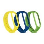 RhinoTech řemínky pro Xiaomi Mi Band 3/4 (3-pack tmavě modrá, žlutá, zelená) RTACC226