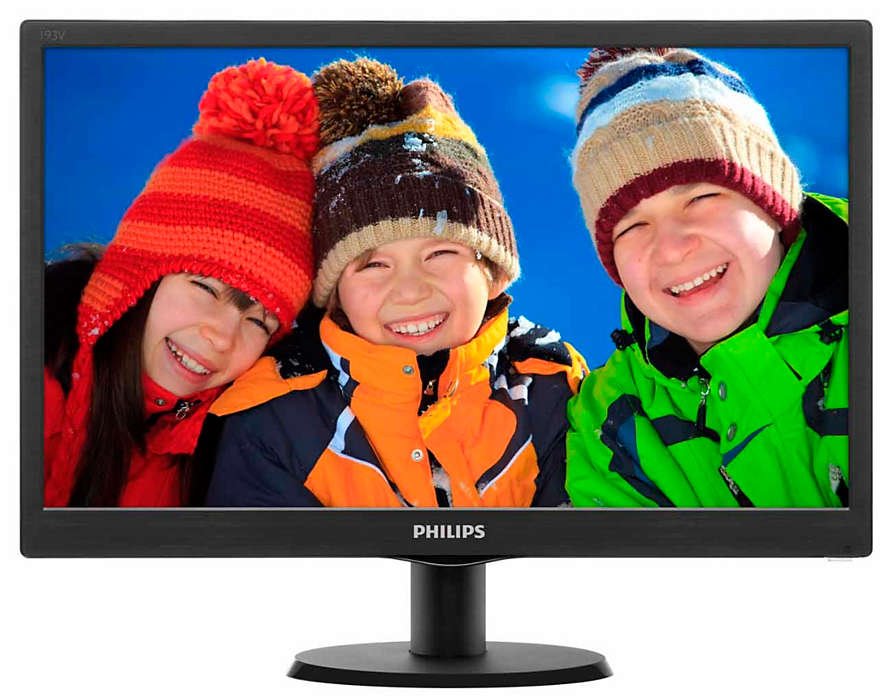 ROZBALENÉ - PHILIPS 18,5" LED 193V5LSB2/ 1366x768/ TFT/ 16:9/ 5ms/ 200cd/m2/ D-SUB/ VESA 100x100/ černý MONP3142V