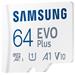 Samsung EVO Plus/micro SDXC/64GB/UHS-I U1 / Class 10/+ Adaptér/Bílá MB-MC64SA/EU