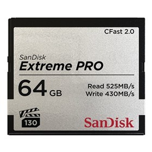 SanDisk Extreme Pro CFAST 2.0 64 GB 525 MB/s VPG130 SDCFSP-064G-G46D