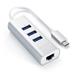 Satechi USB-C 3 USB 3.0 Port Hub & Ethernet Port - Silver Aluminium ST-TC2N1USB31AS