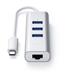 Satechi USB-C 3 USB 3.0 Port Hub & Ethernet Port - Silver Aluminium ST-TC2N1USB31AS