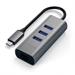 Satechi USB-C 3 USB 3.0 Port Hub & Ethernet Port - Space Gray Aluminium ST-TC2N1USB31AM