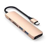 Satechi USB-C Slim Multiport adaptér V2 - Gold Aluminium ST-CMA2G