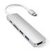 Satechi USB-C Slim Multiport adaptér V2 - Silver Aluminium ST-CMA2S