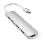 Satechi USB-C Slim Multiport adaptér V2 - Silver Aluminium ST-CMA2S