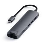 Satechi USB-C Slim Multiport adaptér with Ethernet - Space Gray Aluminium ST-UCSMA3M