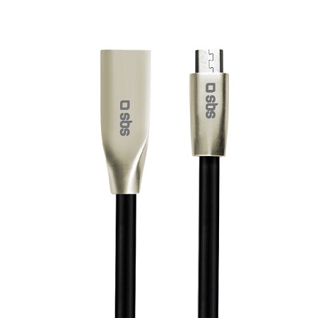 SBS - Dátový kábel Micro-USB 2.0 s kovovými koncovkami, 1.5m, čierna TECABLEMICROIRONK