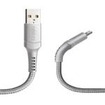 SBS - Kábel UNBREAKABLE, USB/MFI, 1 m, sivá TECABLELIGUNB1W